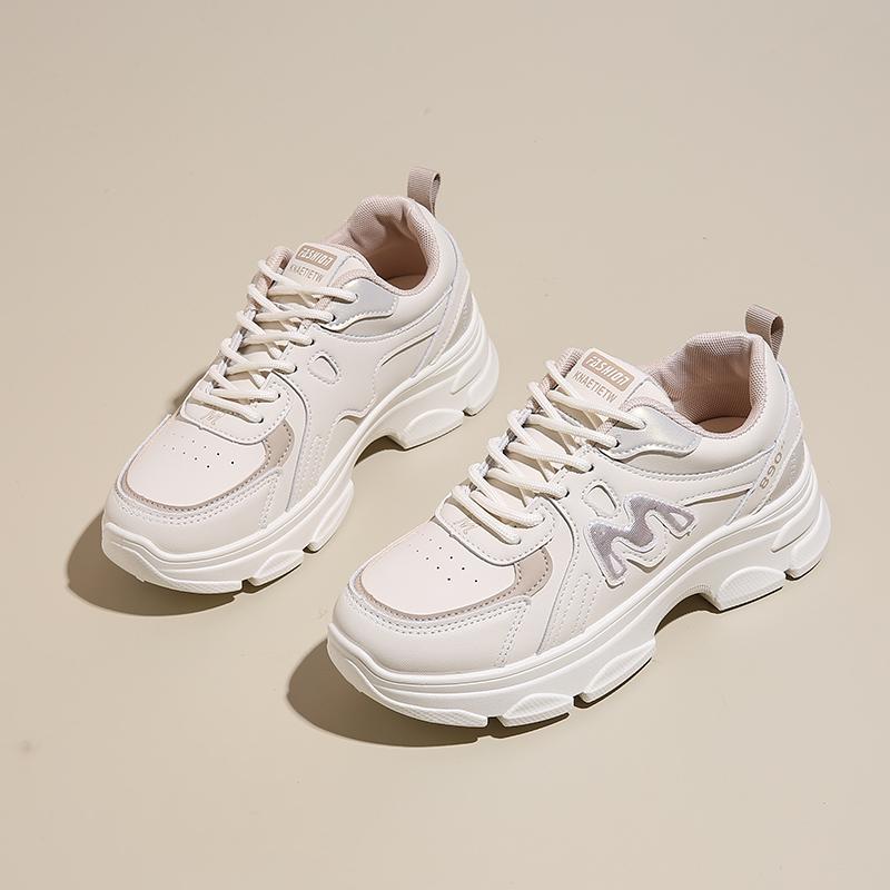 CRLAYDK Designer Sneakers for Women Platform PU Leather Fashion Ladies Shoes Sports Lace Up Workout Casual Walking Tennis