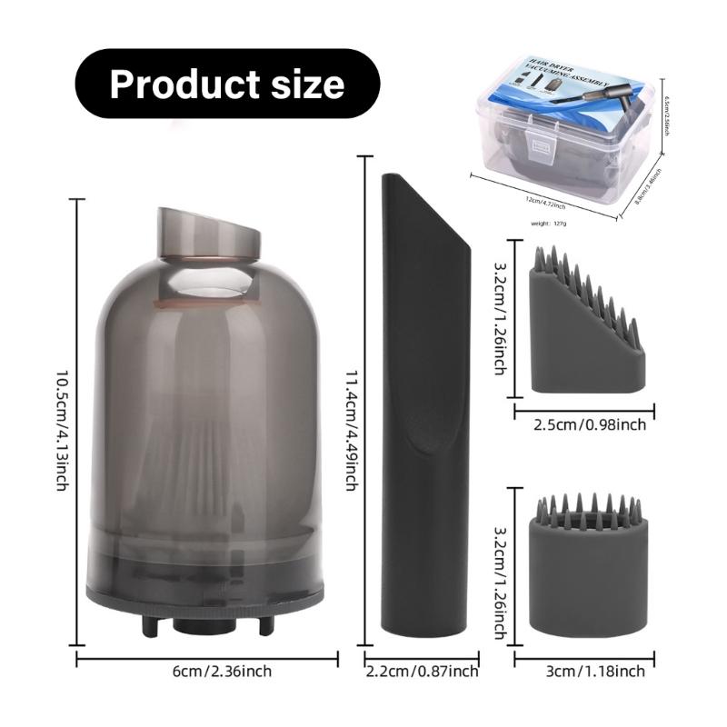 Hair Dryer Cleaner Kit Hair Dryer Vacuum Attachment Accessories Salon Broken Hair Remover Cleaning Supplies for Blower