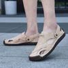 New Handmade Summer Sandals Men Breathable Leather Shoes Man Outdoor Men Sandals Antiskid Beach Sandals Hollow Shoes Fashion