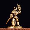 Brass Magic Warrior Figurines Miniatures Desktop Ornaments Retro Metal Models Small Statue Home Decorations Crafts Accessories