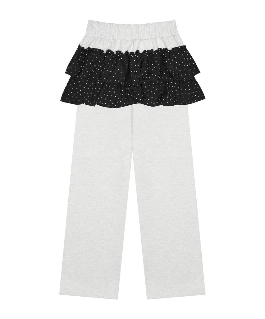 LUVISTRUE Im Pattern Frill Pants(Light Gray)