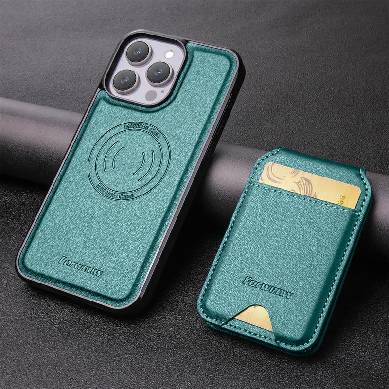 

Luxury Leather Wallet Phone Case for iPhone 16 15 Pro 14 13 12Pro 11 XS Pro Max XR Compatible Magnetic MagSafe Wireless Charging For iPhone XR зелений
