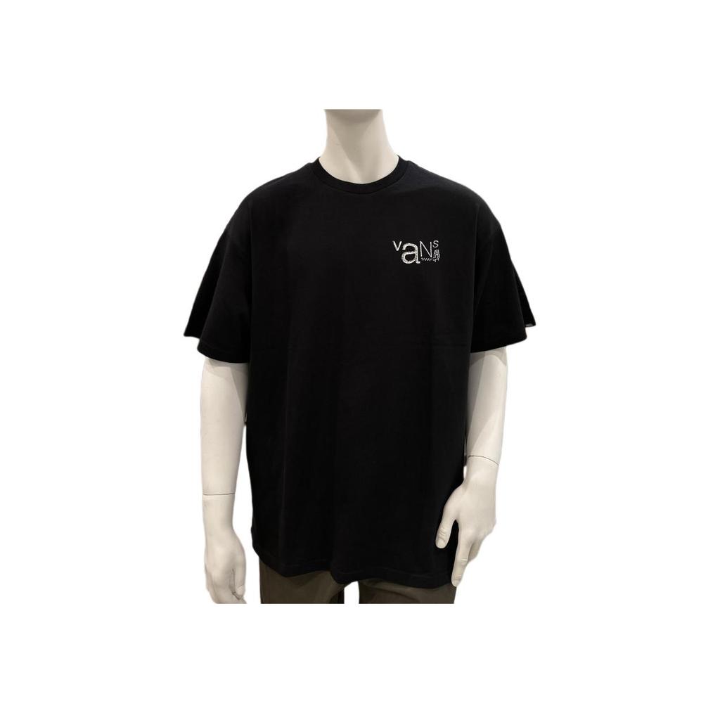 Vans Asian Artist Collaboration American Letter Print Casual Pullover Short Sleeve T-Shirt Men T-Shirts Black VN000HA9BLK1