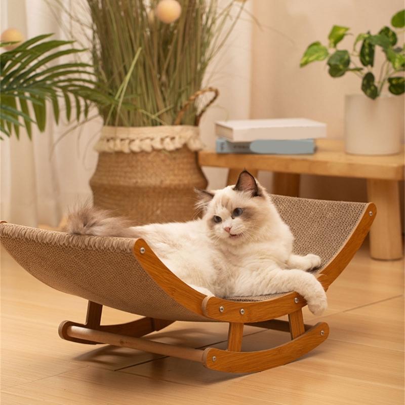 Cats Scratching Rocking Chair Claw Grinding Corrugated Scratcher Wear Resistant Cats Grinding Protecting Claw Lounger