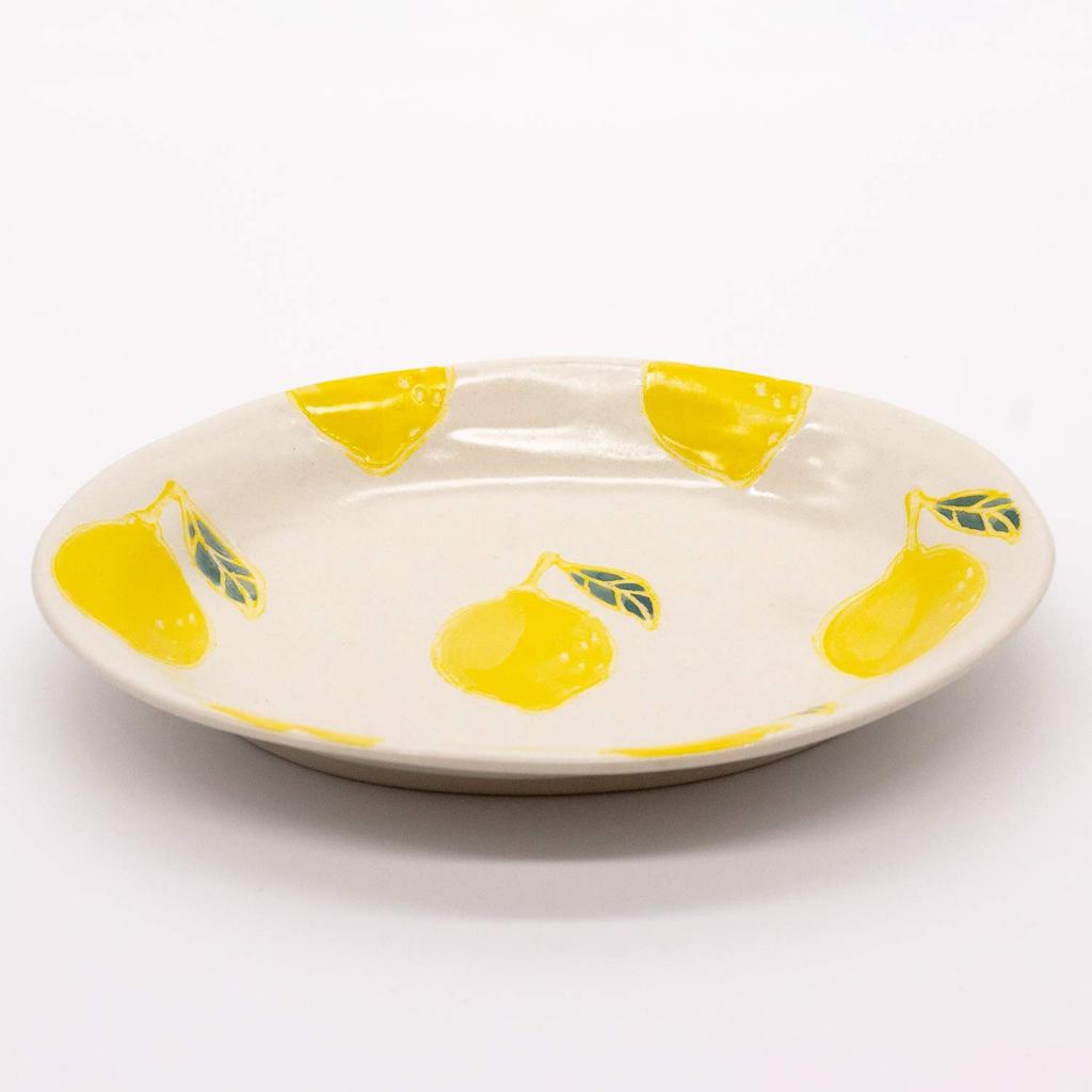 24to3 Nishitomi Keramik (Nishitomi) Hasami-Keramik Kikusho-Ofen Obst-Ovale Beilagenschale, Zitrone, ca.. 17 x 14 cm, Produktcode: 477871