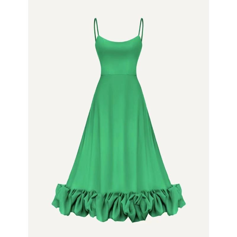 Summer Women's Halter Dress Fashion Sexy Swing Three-dimensional Flowers A-line Dress