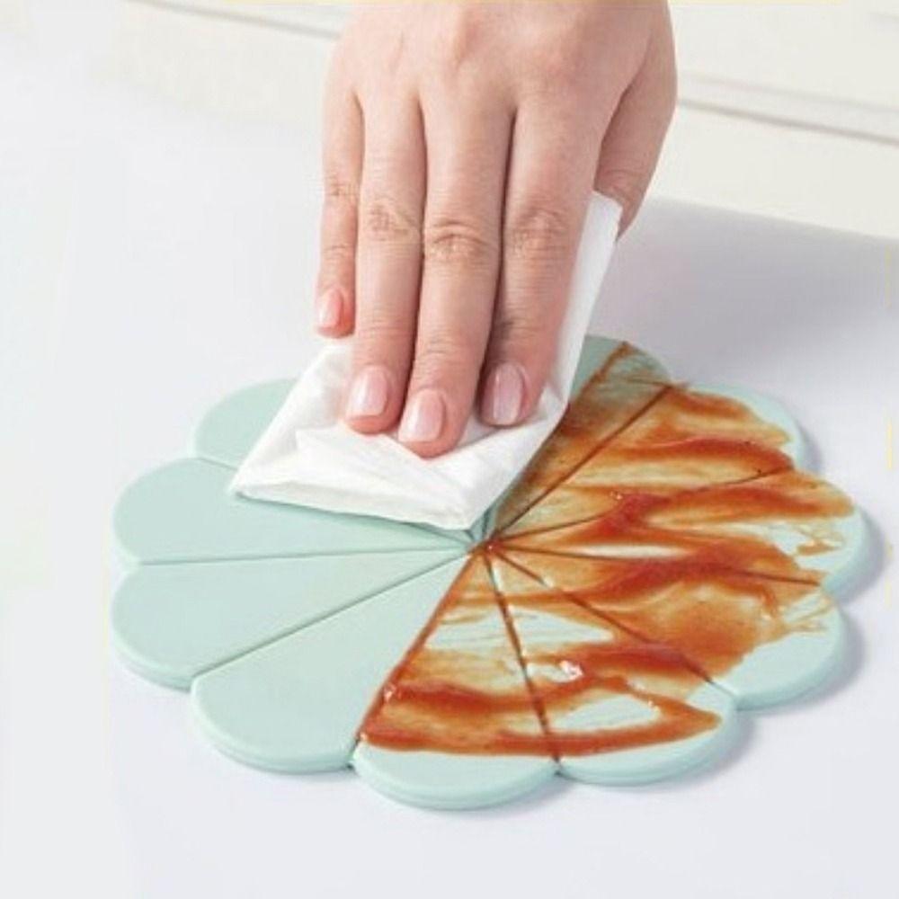 2PCS Heat Resistant Flower Shaped Silicone Mat Anti Scalding Table Mat Pot Holder Tea Coaster