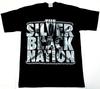 SILVER BLACK NATION T-shirt Raiders Tee Men's MEDIUM 100% Cotton New
