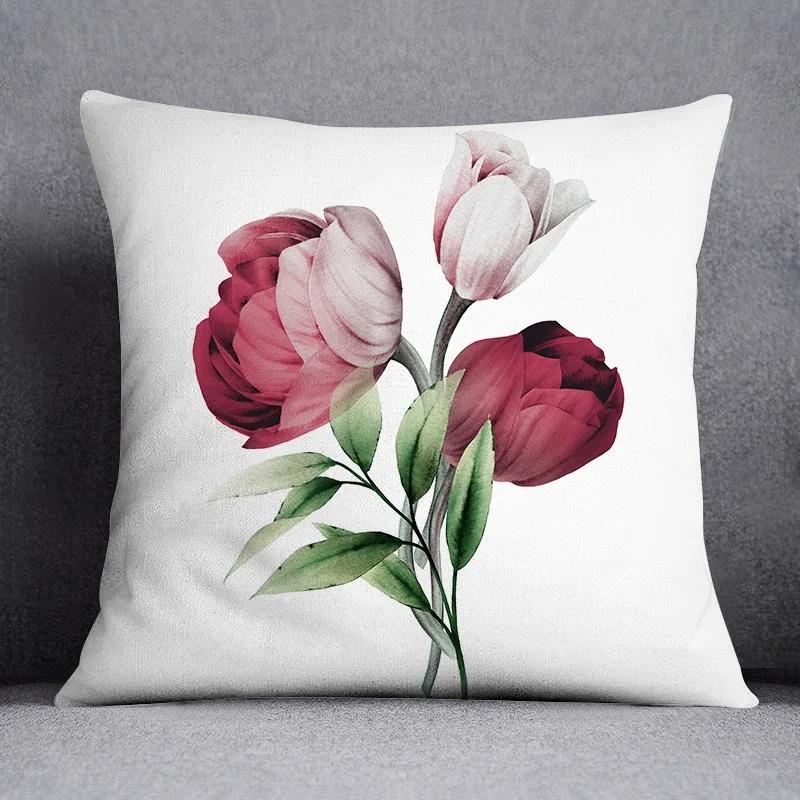 Fashion Classic Square Decorative Pillowcase Rose Pattern Living Room Sofa Cushion Pillow Home Decor