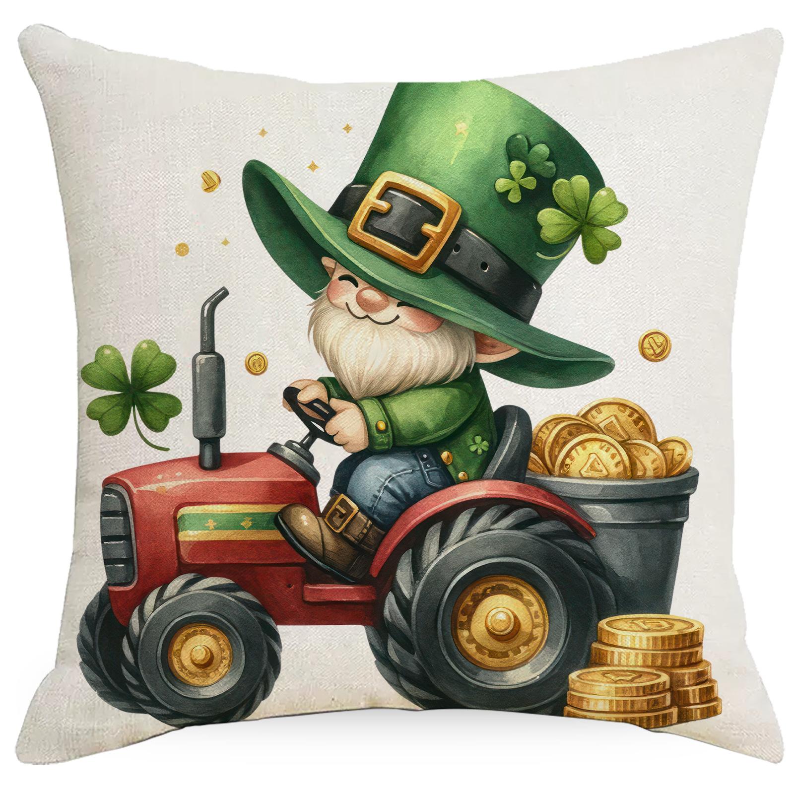 

Новая ул.. Патрикский Ирландский Фестиваль Трилистник Гном Наволочка Домашняя Подушка Наволочка 45 * 45Cm