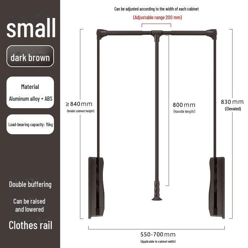 Cloakroom Pull-Down Clothes Hanger Wardrobe Lift Rod