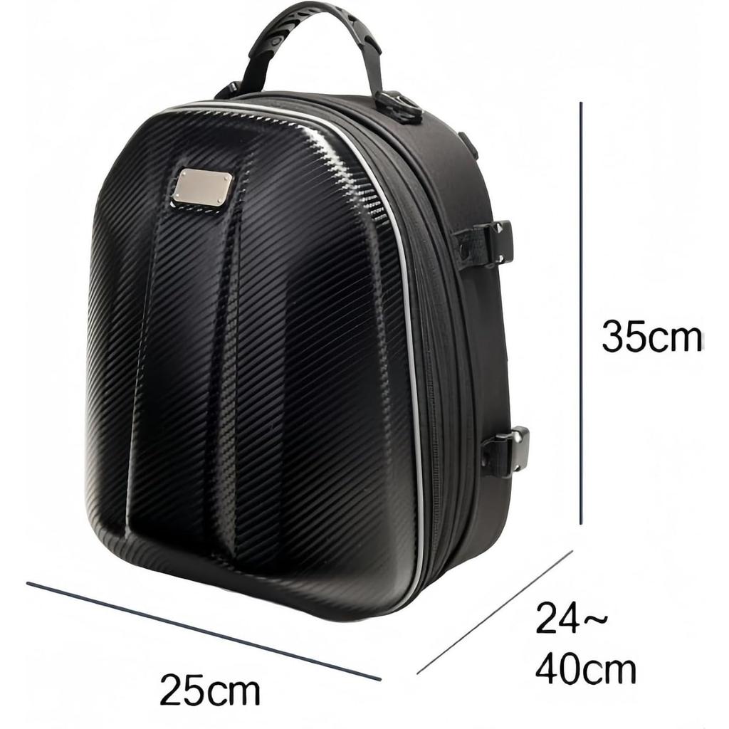 Yubbuio Motorcycle Seat Bag, Carbon Fiber, Expandable Function, Waterproof, Durable, Backpack with Lock, Built-In