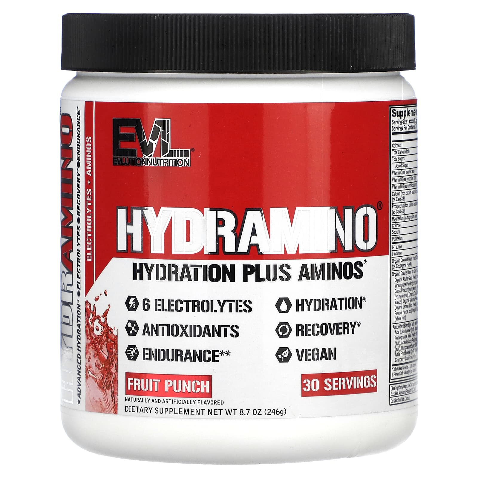 

EVLution Nutrition, HydrAmino, Fruit Punch Flavor, 8.7 oz (246 g)