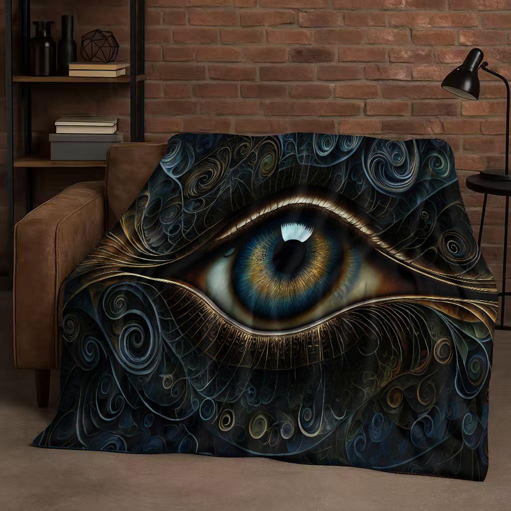Freemasonry All Seeing Eye Symbol Evil Eye Art Flannel Blanket,Ultra Soft Warm Plush Throw for Home Bedroom Bed Sofa Cover Kids