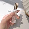 1pc 12ml Aluminum Alloy Spray Head Glass Bottle Diamond Pattern Small Perfume Atomizer Bottle