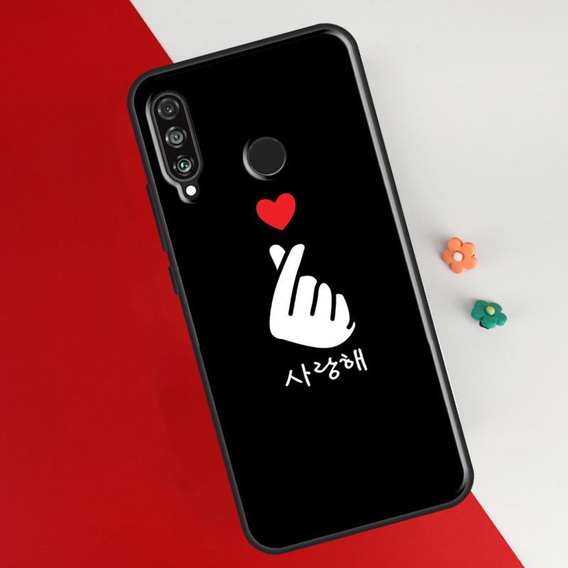 

Чехол Kpop Finger Heart для Huawei P50 Pro P20 P30 P40 Lite P Smart 2019 Nova 9 5T, чехол для Honor 50 8X 9X Mate 20 Lite