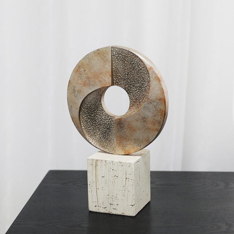 Modern Geometric Resin Sculpture Decor Living Room Bedroom Hotel Villa Minimalist Luxury Home Accent