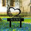 Custom Metal Heart Garden Stake, Personalized Dog Memorial Sign with Paw, Outdoor Yard Art