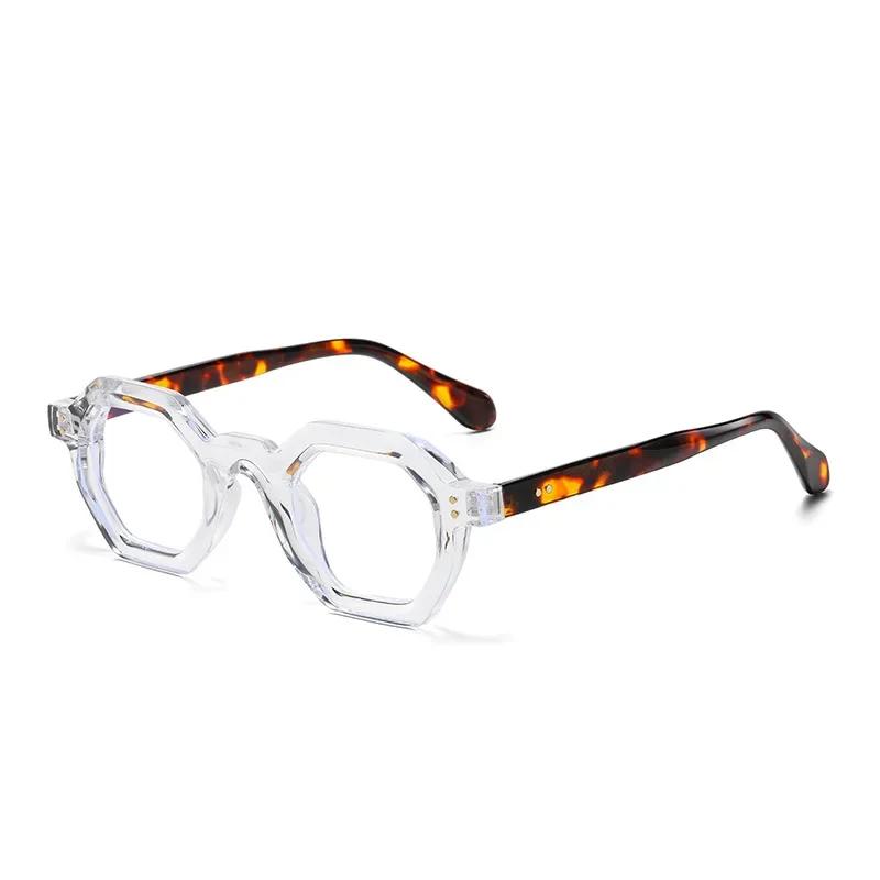 Classic Vintage Sunglasses Men Small Polygon Retro Punk Color Sun Glasses Gradient Clear Lens Driving Eyewear