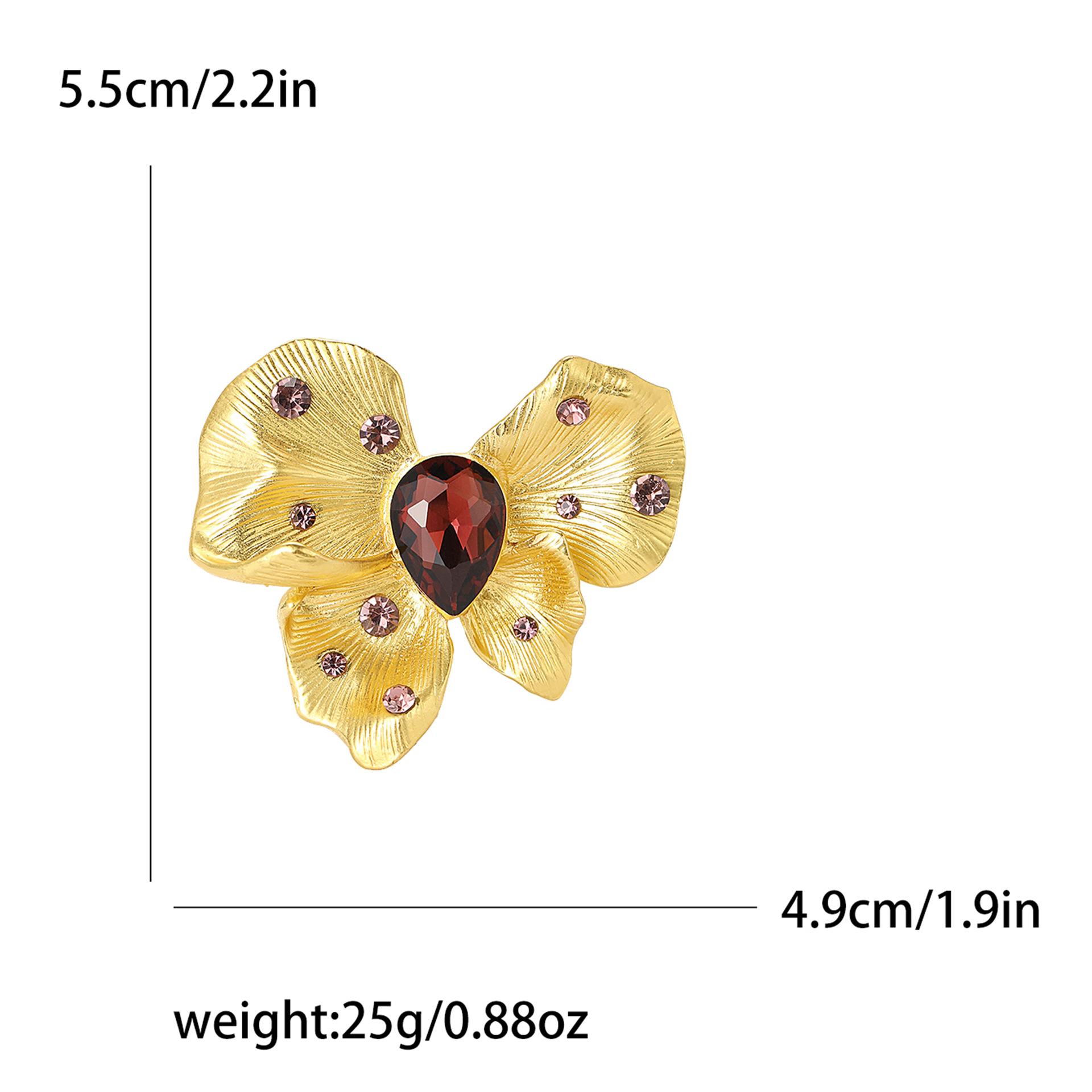 

Изысканная высококачественная брошь-бабочка из невыразительного золота со стразами, универсальная брошь в стиле ретро для женского костюма, пальто, корсаж, ювелирное украшение