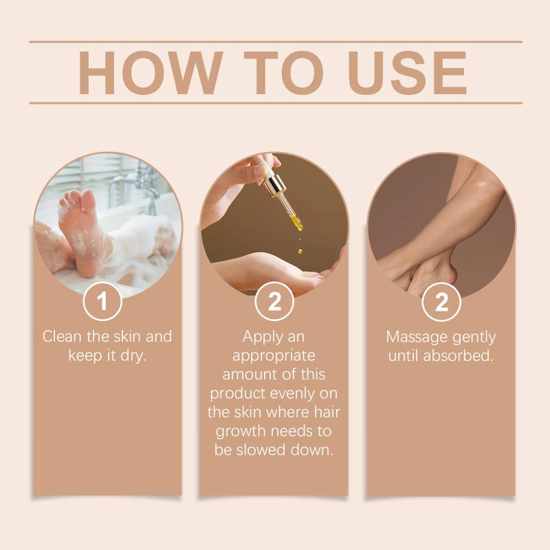 Body Hair Remover Oil Gentle Plant Extracts for Soft Silky Skin Moisturizes and Reduces Irritation Suitable for Home Use