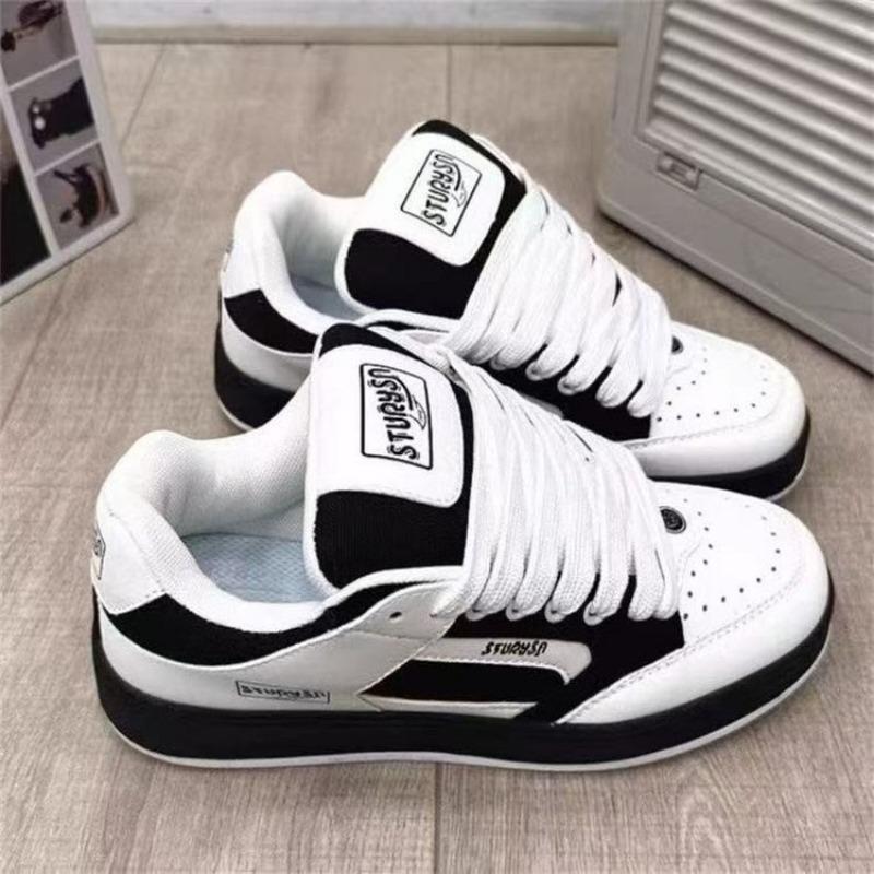 Autumn new niche versatile casual board shoes trend white and black panda color matching platform bread shoes women