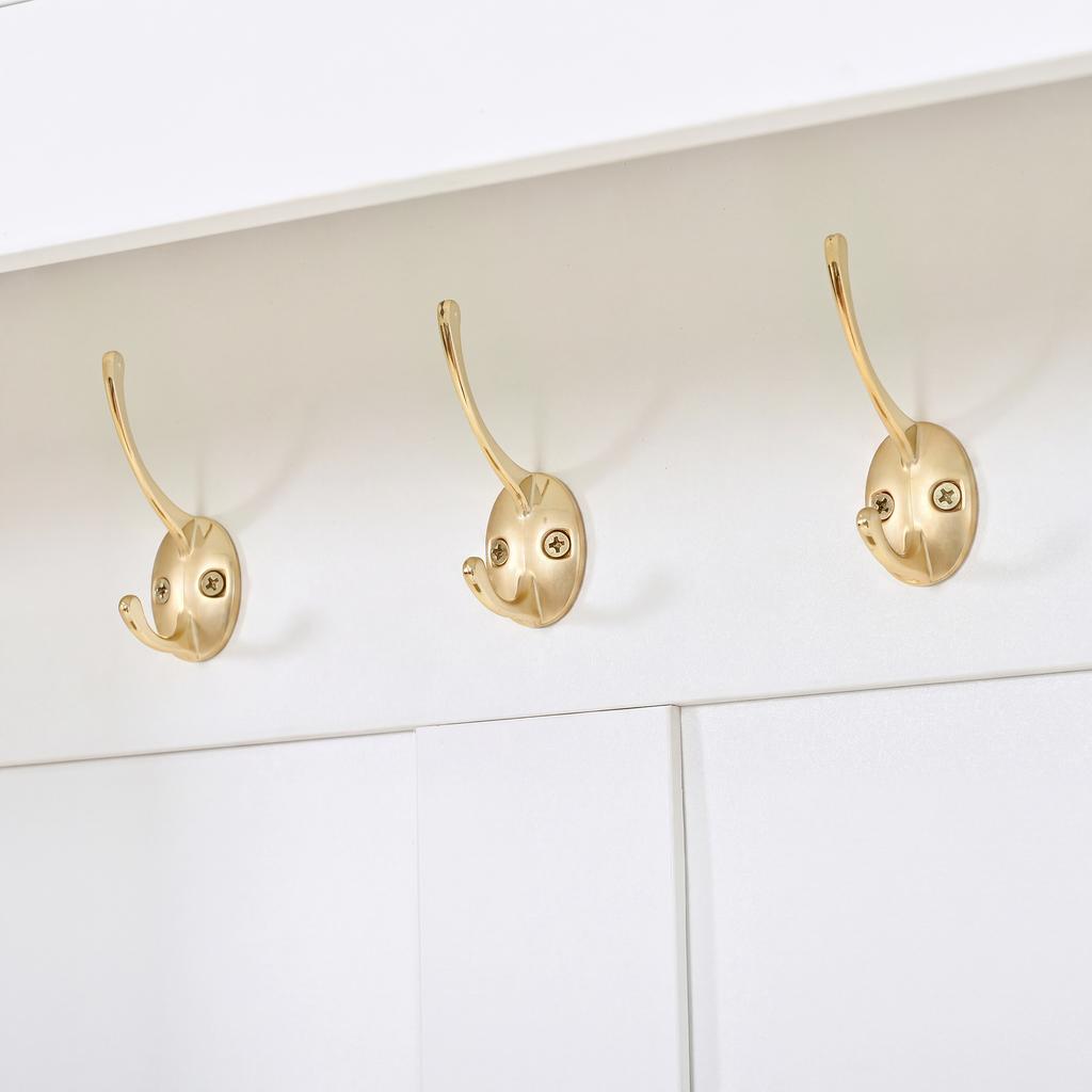 Hallway Cabinet Wardrobe Cabinet Shoe Cabinet Coat Hook Metal Hooks Metal Handle Flip-Down Shoe Compartment Bench APP LED Light Hallway