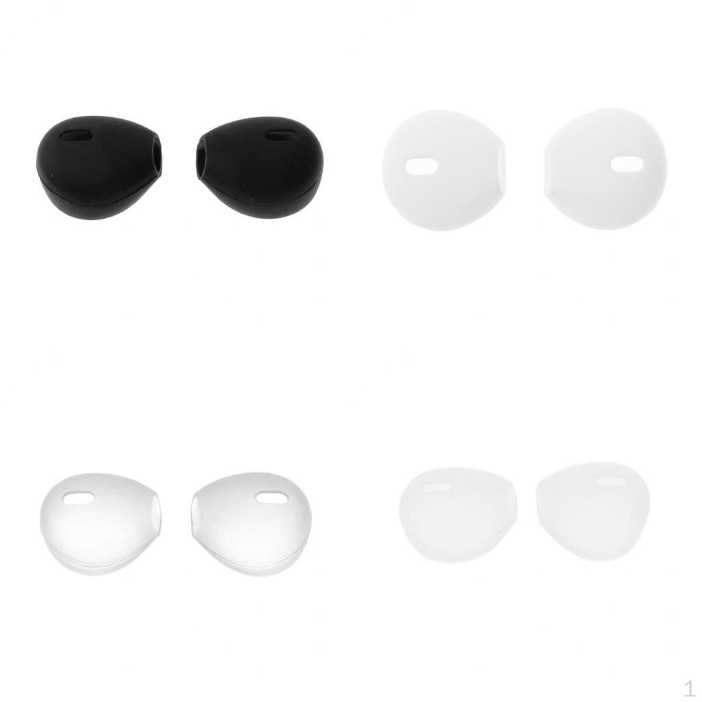 4 Pairs Silicone Earbuds Eartips Ear Caps For Apple AirPods IPhone 7 Earpods Black+White+Clear+Grey
