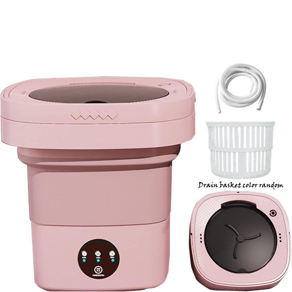 

6.5L Mini Washer Powerful Decontamination Foldable Washer New Portable Washing Machine розовый
