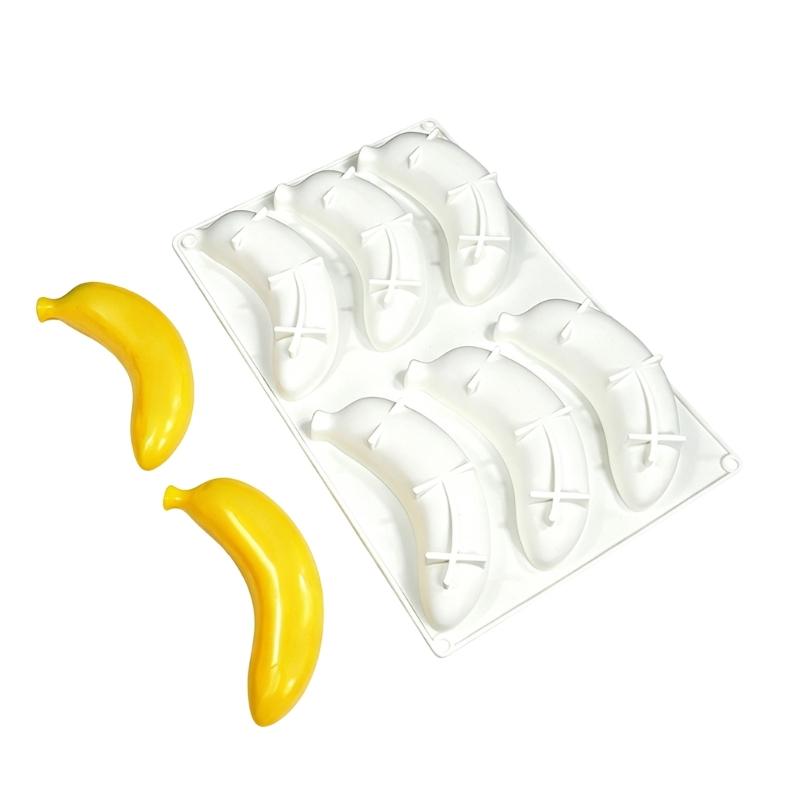 Stampi in Silicone a Forma di Banana per Mousse, Torta, Cioccolato, Gelato per Cottura e Preparazione di Dolci Design Flessibile Antiaderente