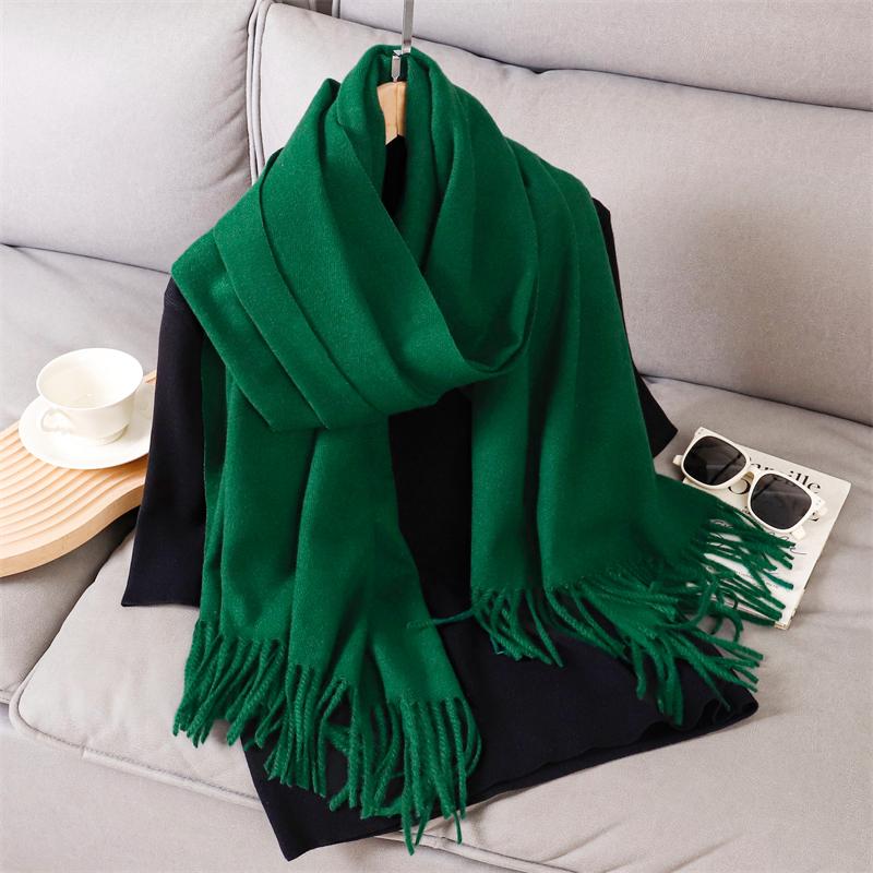 New Winer Poncho Warm Cashmere Scarf for Women Fashion Solid Thick Blanket Pashmina Shawl Wrap Female Bufanda Echarpe Foulard