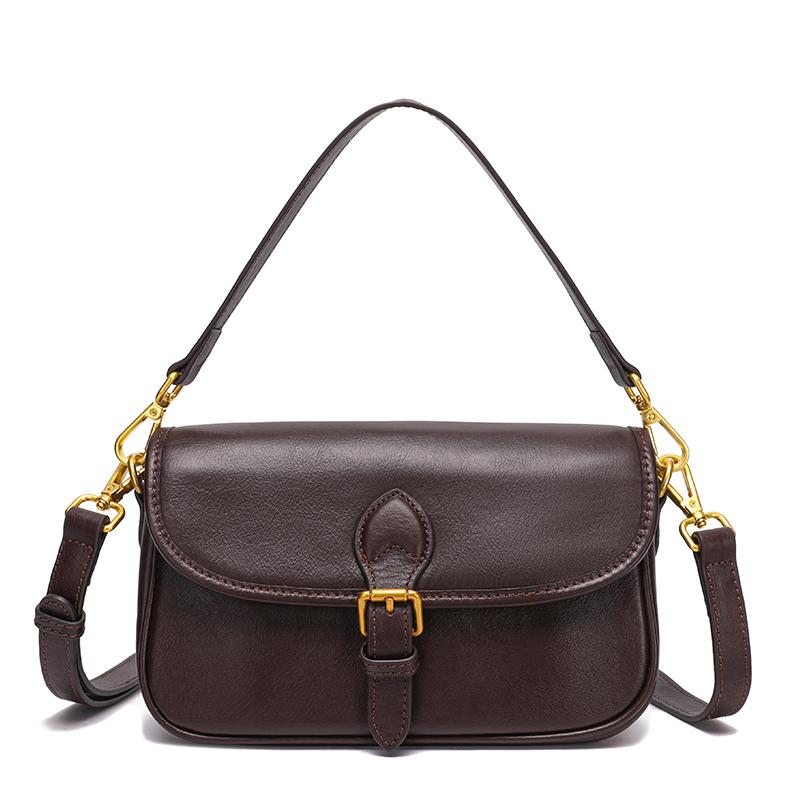 

Women s Vintage Genuine Leather messenger bag 21x8x15cm кавовий