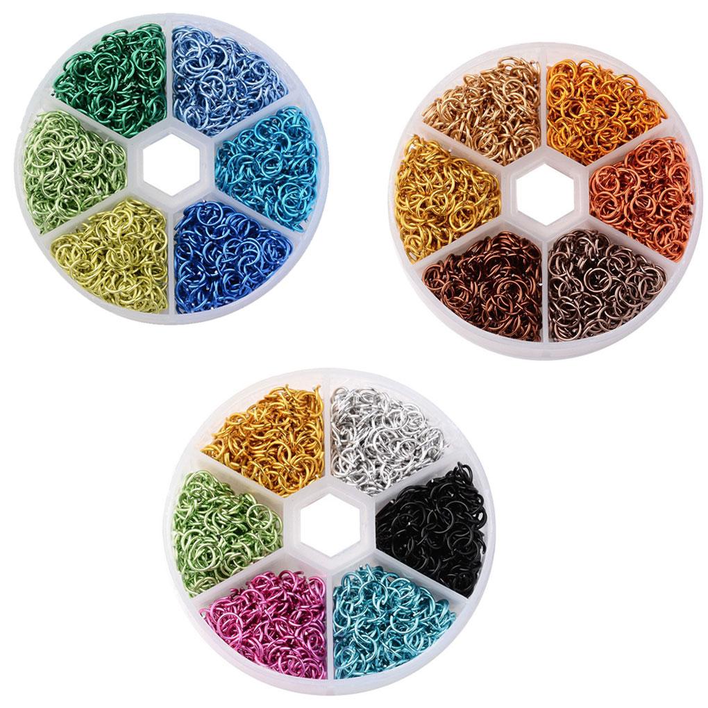 Neue 6mm Aluminiumdraht Offene Biegeringe Gemischte Farben Plastikbox DIY Dekoration Zubehör