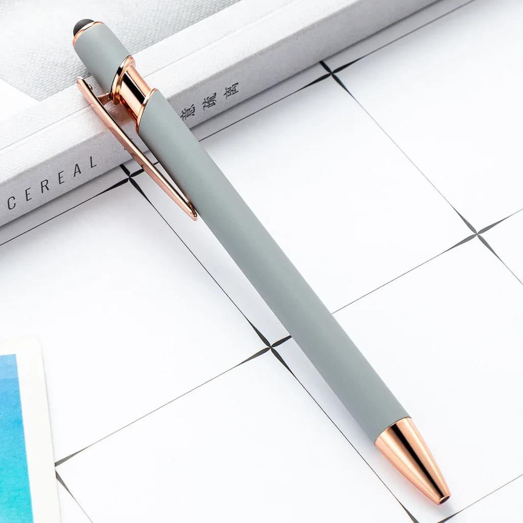 20-200 pens Wholesale Metal Ballpoint Pen Touch Screen Pen Office School Advertising Pen Custom Logo Text Laser Engraving