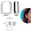 Silver Plated Women Hoop Earrings Fashion Pendientes Gift for Female Girl Sparkling Pave CZ U Heart Shape Star Moon Earring