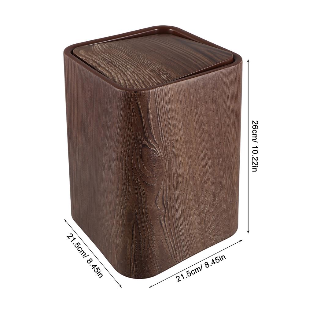 8.5 L Rubbish Bin Bedroom Trash Can With Lid Farmhouse Bathroom Garbage Pp Dorm Waste Basket Wastebasket For Living Room