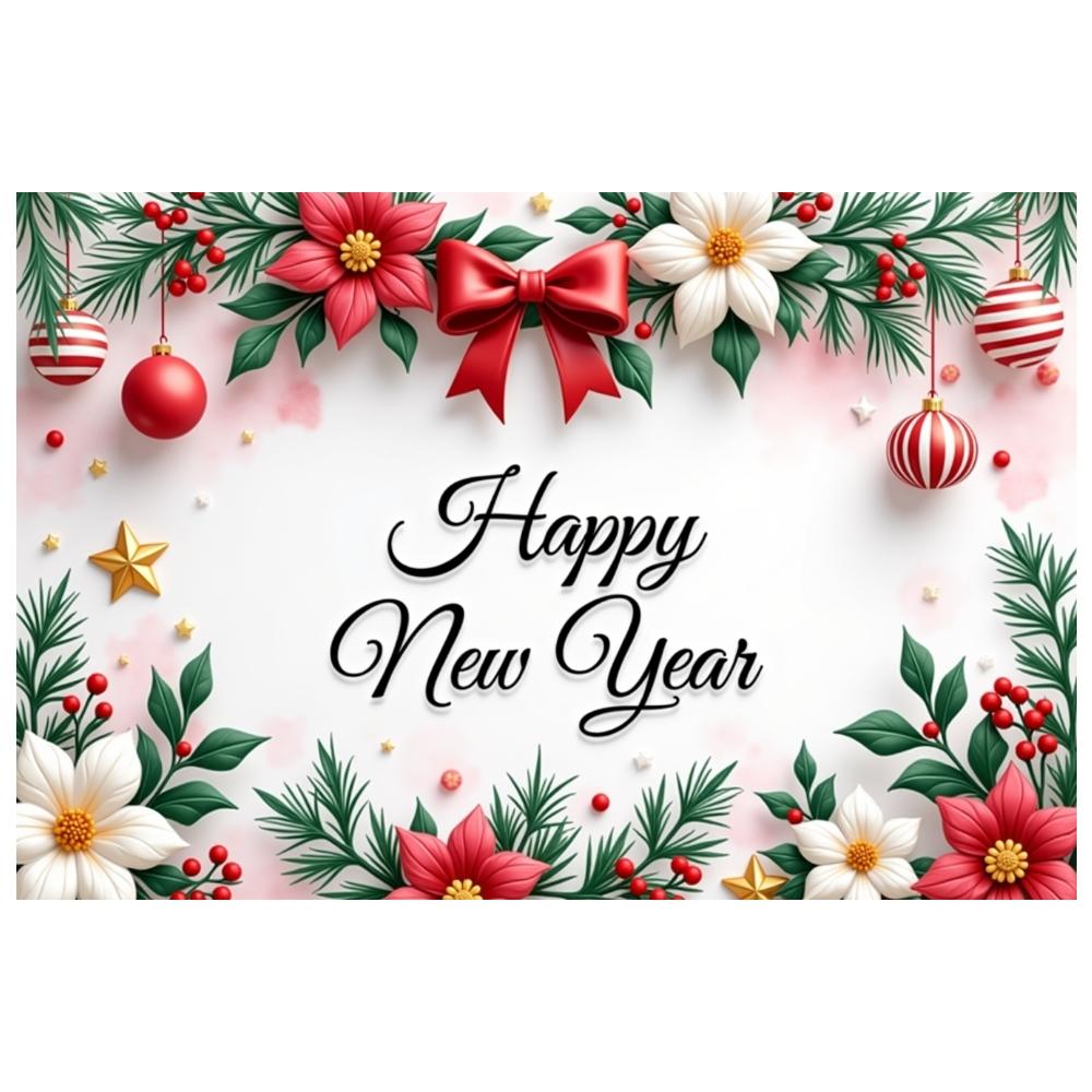 New Year Event Banner Gold Star Accent Holiday Party Banner Happy New Year Banner Pink Background For New Year Party Holiday