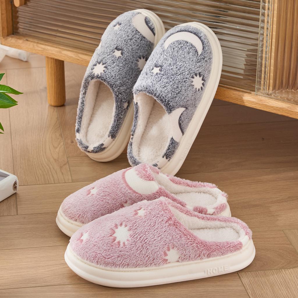 Star cotton slippers autumn and winter indoor home thick bottom non-slip velvet warm cotton mop