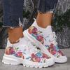 Fashion Floral Print Women's Knitted Sneakers Summer 2025 New Breathable Air Mesh Casual Shoes Woman Light Weight Walking Sports Flats