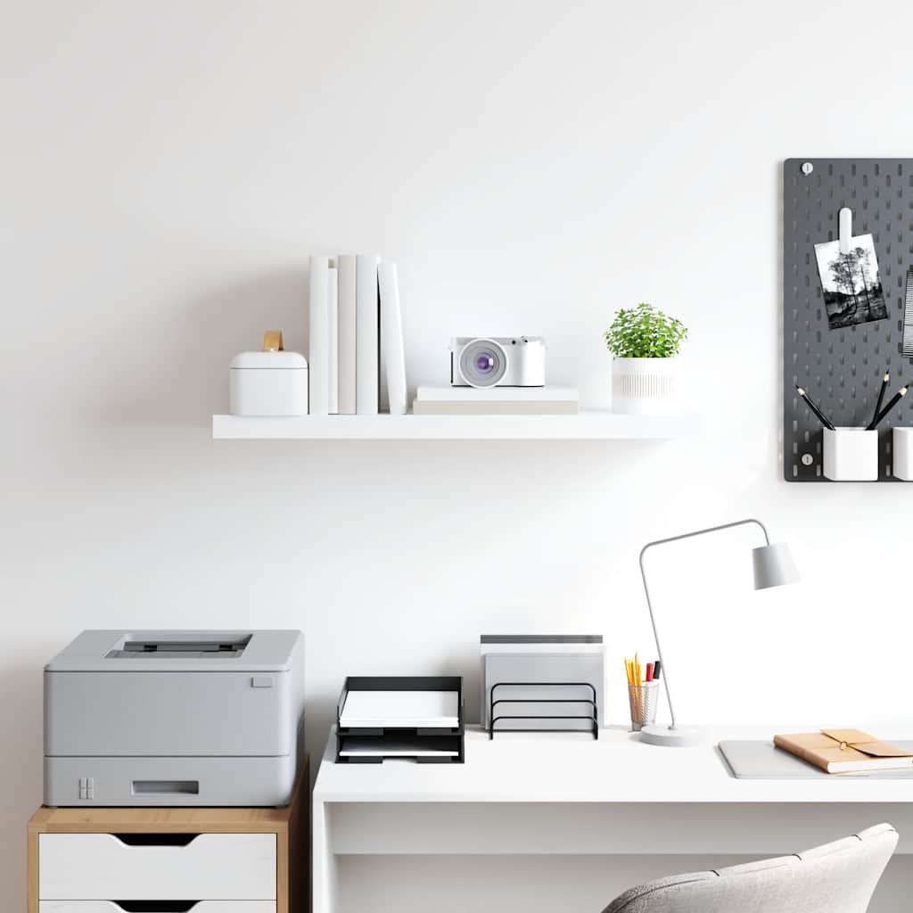 Floating Shelf White 80 X 23.5 X 3.8 Cm MDF