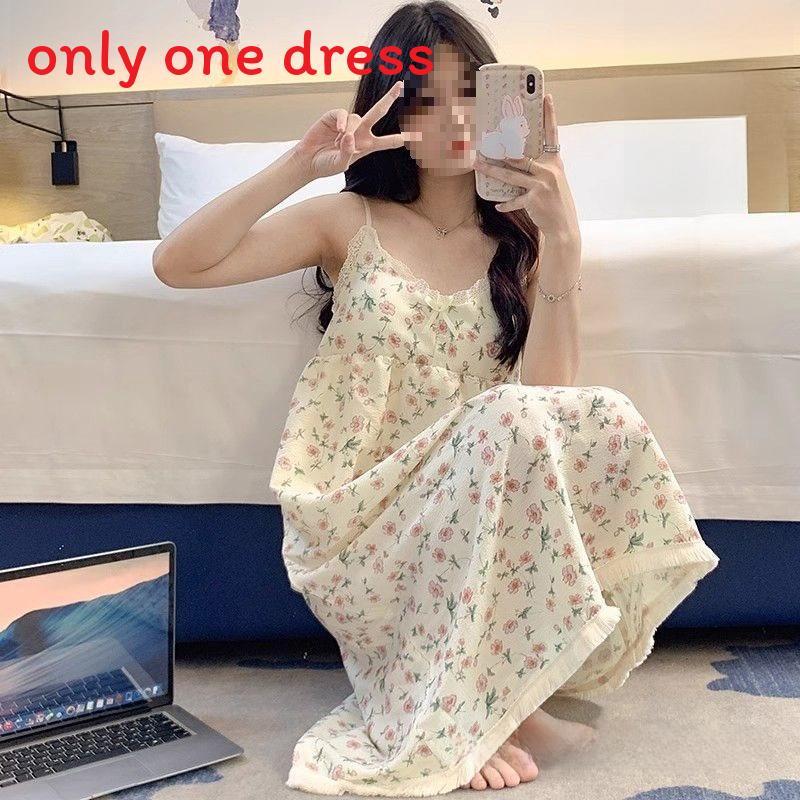 Summer Sleeveless Nightdress With Cotton Knit Fabric For Women Casual Homewear