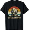 Golden Retriever Dog Life Is Golden Retro Vintage T-Shirt