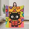 Cute Chococats Blanket Black Cat Warm Soft Street Trend Plush Bedding Throws For Kids Living Room Flannel Bedspread Bed Cover