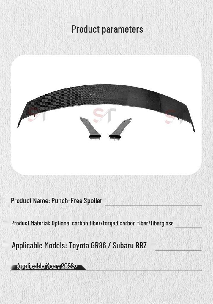 Carbon Fiber No-Drill Rear Spoiler & Diffuser for '22+ Toyota GR86/Subaru BRZ