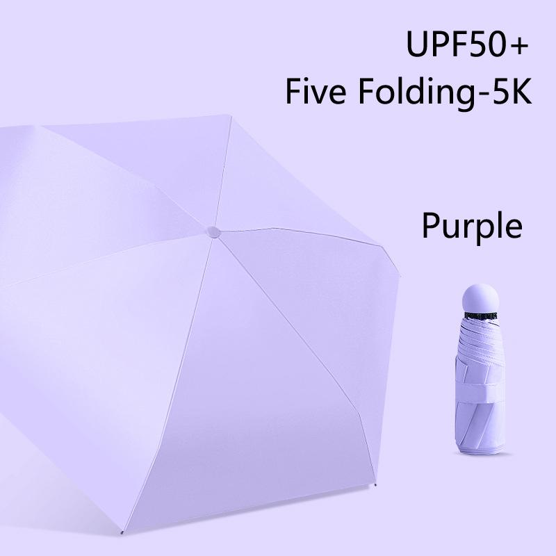 

Зонт от солнца, мини-капсула, анти-УФ-зонт, маленький карманный зонт, защита от солнца и ультрафиолета, зонтик от солнца, Парагвас Purple