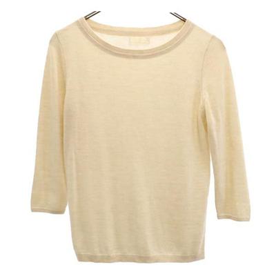 Cashmere 100% 7 Minutes Sleeve Sweater 42 Heather Beige Knit Women Used