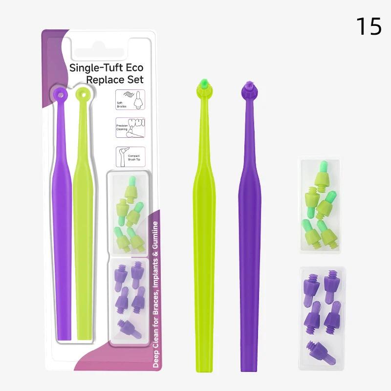 Interdental Brush Single-Beam Soft Teeth With Replacement Head Cleaning Toothbrush Oral Care Tool Small Head Soft Hair Implant