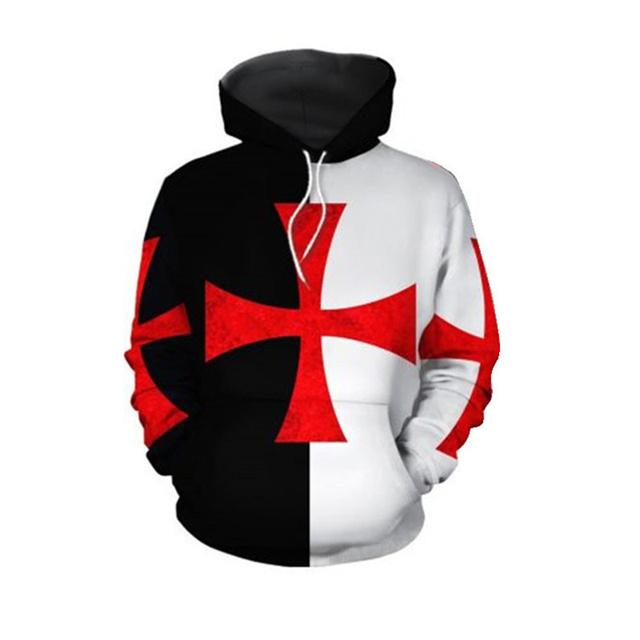 

Толстовка Templar Crusader Cool Style Pattern Vintage Print Чоловічий бавовняний одяг з довгими рукавами S-3XL Новий стиль 6XL