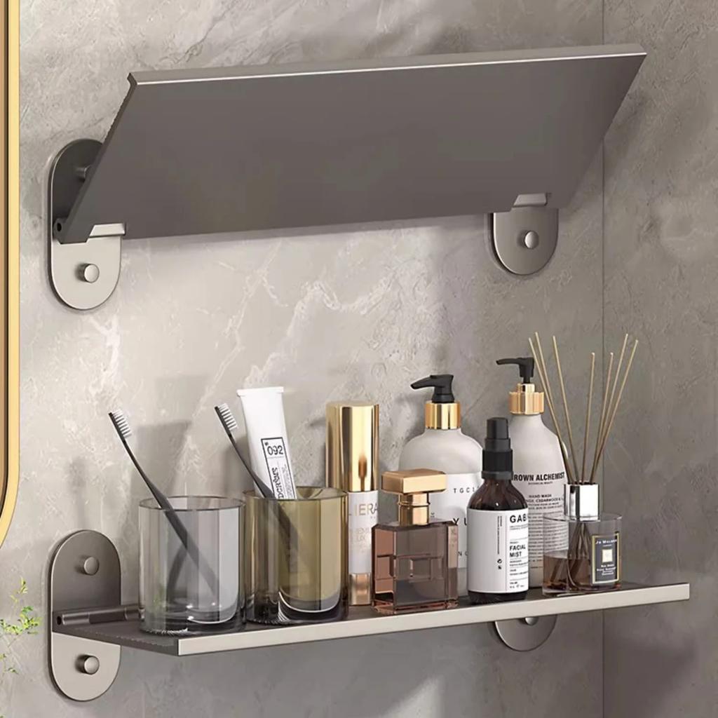 Bathroom Shelf Punch-Free Alumimum Storage Rack Foldable Shelf for Wall Bathroom Wash Basin Cosmetics Storage Organizers Shelves