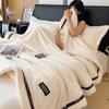 Solid Color Fluffy Throw Blanket, Adults Children Autumn Winter Warm Bed Blanket Letter Design Multifunctional Fashion Blankets